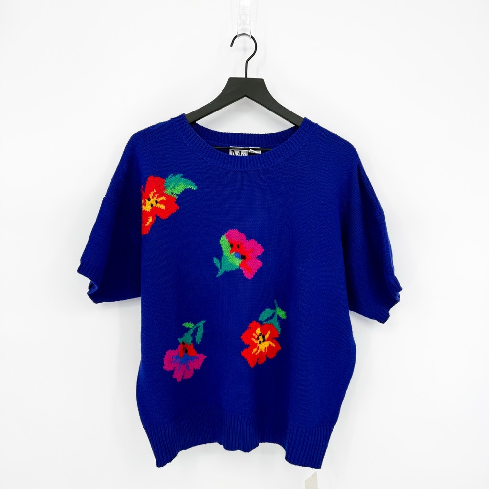 NWT Deadstock Vintage Ms. Russ Bold Floral Knit Pullover Sweater 2X